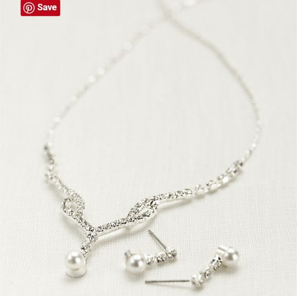 NEW David's Bridal Necklace Earrings Braclet - Picture 2 of 4